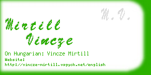 mirtill vincze business card
